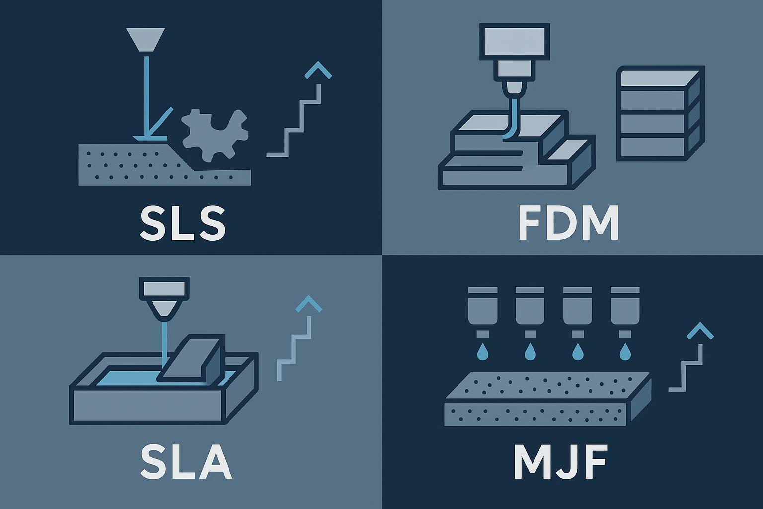 sls vs fdm vs sla vs mjf 3D打印技術對比